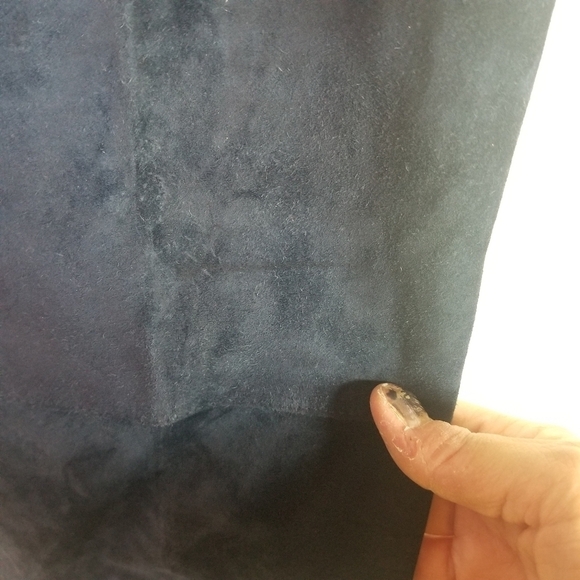 Vtg 80s blue suede trousers pants - Picture 5 of 13